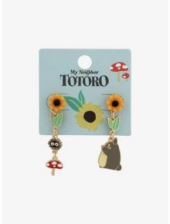 Deals π Studio Ghibli My Neighbor Totoro Sunflower Mismatch Earrings β¨