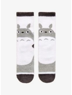 Budget π Studio Ghibli My Neighbor Totoro Grey Profile Fuzzy 𧦠Socks π₯°
