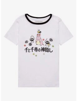 Budget 🌟 Studio Ghibli Spirited Away Trio 👧 Girls Ringer T-Shirt 😀