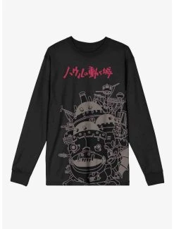 Hot Sale 🥰 Studio Ghibli Howl's Moving Castle Jumbo Print Long-Sleeve T-Shirt 😀